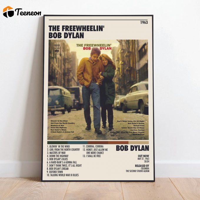 Bob Dylan Poster For Home Decor Gift | The Freewheelin' Poster For Home Decor Gift 1