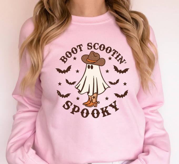 Get Into The Halloween Spirit With Our Boot Scootin Spooky Cowboy Ghost Shirt 4