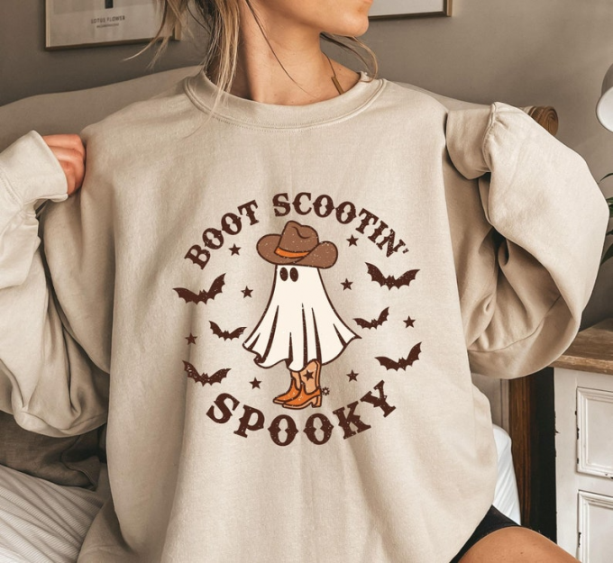 Get Into The Halloween Spirit With Our Boot Scootin Spooky Cowboy Ghost Shirt 6