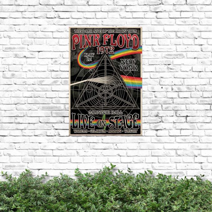 Carnegie Hall Dark Side Of The Moon Tour Pink Floyd Poster For Home Decor Gift For Home Decor Gift Metal Sign 2