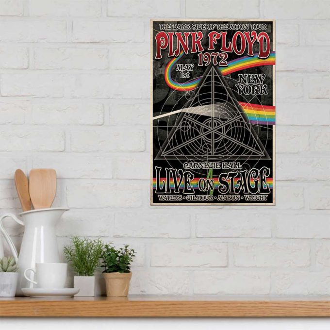 Carnegie Hall Dark Side Of The Moon Tour Pink Floyd Poster For Home Decor Gift For Home Decor Gift Metal Sign 6