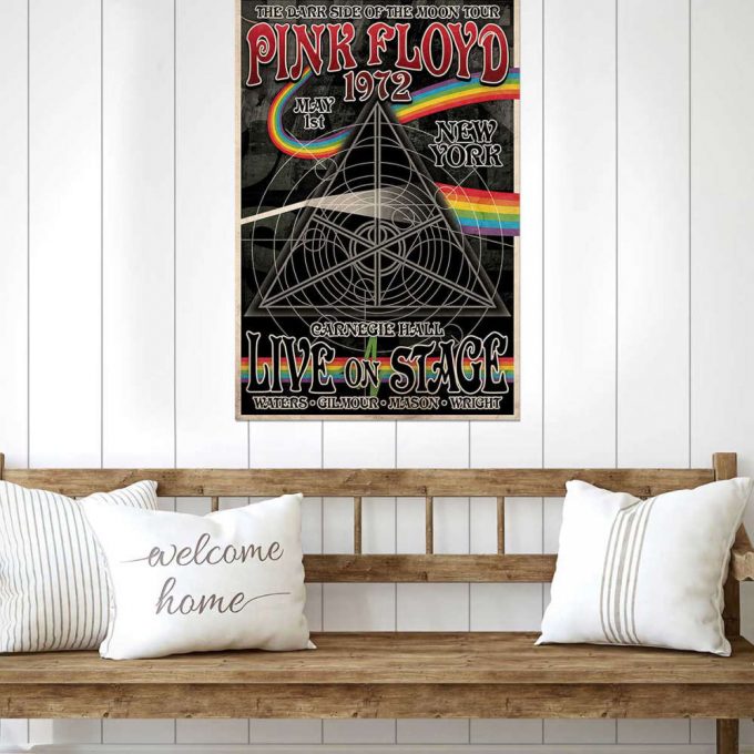 Carnegie Hall Dark Side Of The Moon Tour Pink Floyd Poster For Home Decor Gift For Home Decor Gift Metal Sign 9