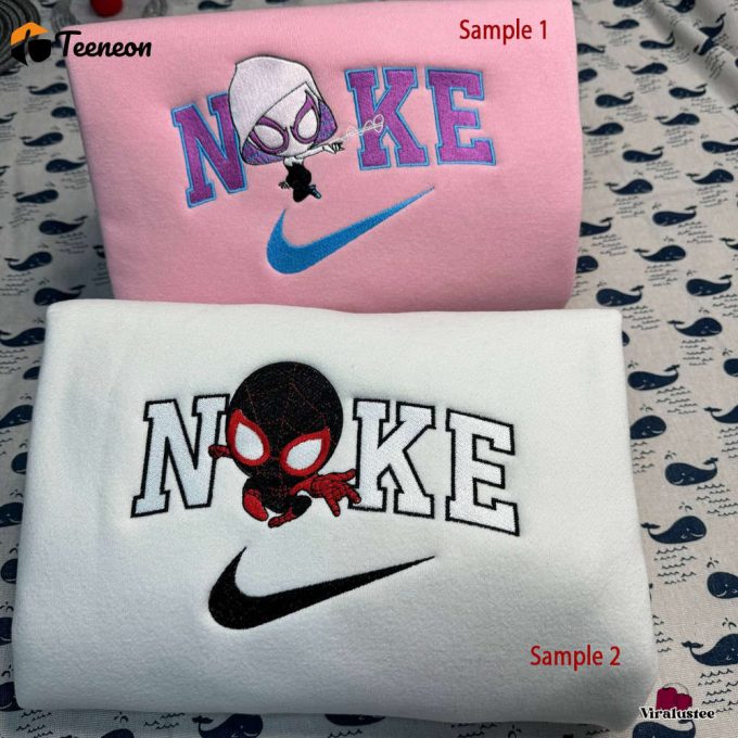 Affordable Gwen Stacy &Amp;Amp; Miles Morales Nike Embroidered Sweatshirts - Perfect Nike Couple Embroidery 1