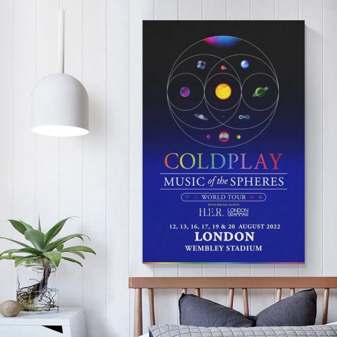 Coldplay Music Of The Spheres 222 World Tour London Wembley Stadium Poster For Home Decor Gift 2