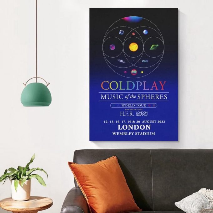 Coldplay Music Of The Spheres 222 World Tour London Wembley Stadium Poster For Home Decor Gift 3