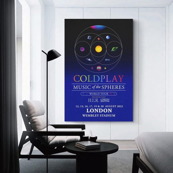 Coldplay Music Of The Spheres 222 World Tour London Wembley Stadium Poster For Home Decor Gift 4