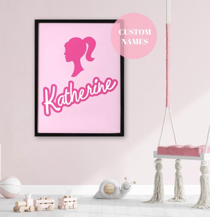 Custom Barbie Name Poster For Home Decor Gift, Barbie Movie Poster For Home Decor Gift 2