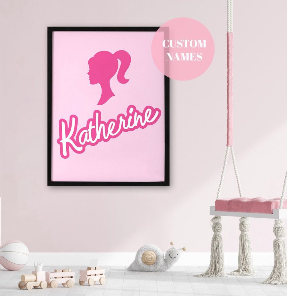 Custom Barbie Name Poster For Home Decor Gift, Barbie Movie Poster For Home Decor Gift 7