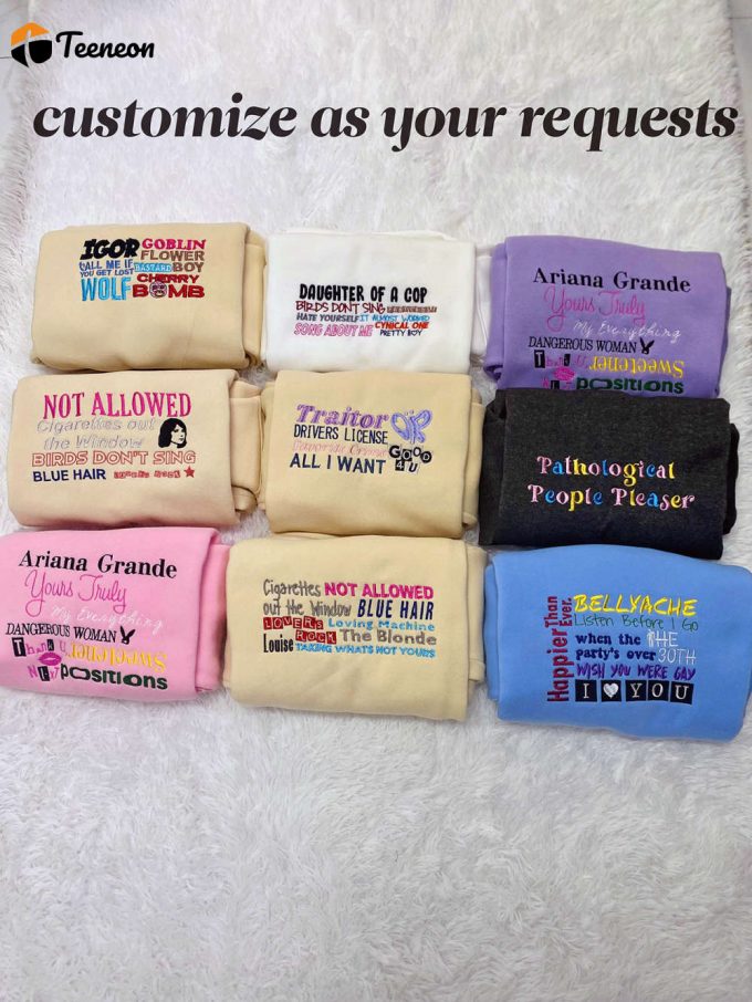 Personalized Embroidered Songs Shirt: Unique Gift For Men &Amp;Amp; Women, Gift For Men Women 1