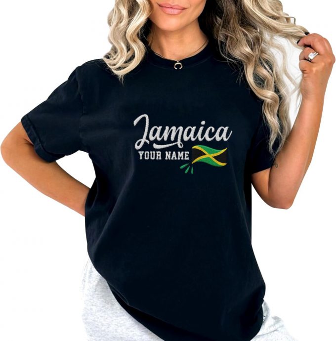 Jamaican Pride: Customized Jamaica Jamaican Embroidered Shirts With Flag Lion Design For Men And Women 4