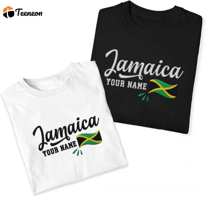 Jamaican Pride: Customized Jamaica Jamaican Embroidered Shirts With Flag Lion Design For Men And Women 1