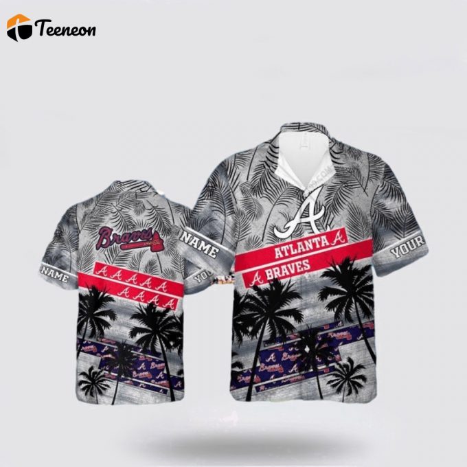 Customized Mlb Atlanta Braves Hawaiian Shirt Palm Tree Mlb For Fan Mlb 1