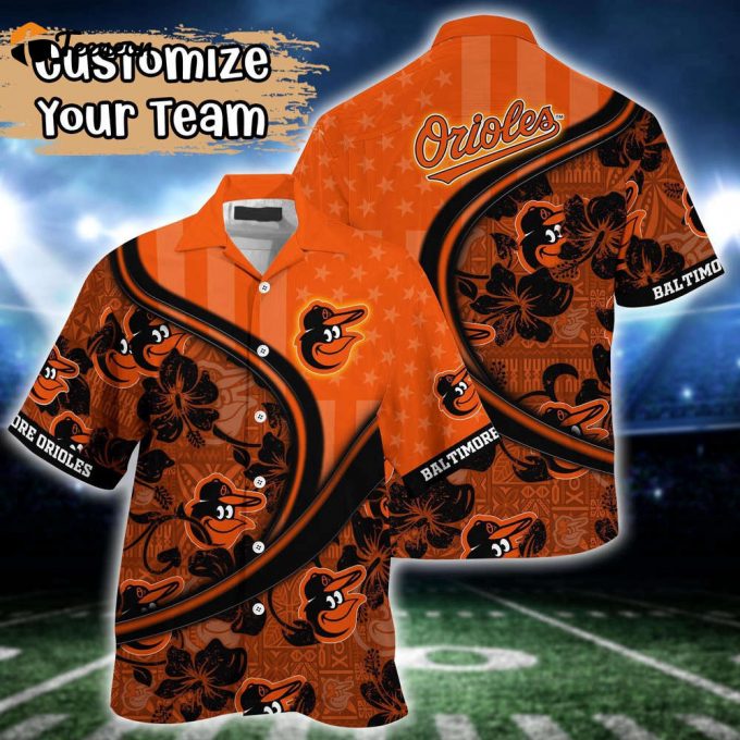 Customized Mlb Baltimore Orioles Hawaiian Shirt Harmony Hues For Fans 1