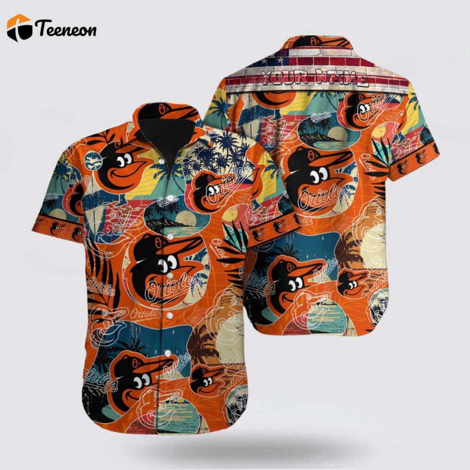 Customized Mlb Baltimore Orioles Hawaiian Shirt Surfing In Style For Fan Mlb 1