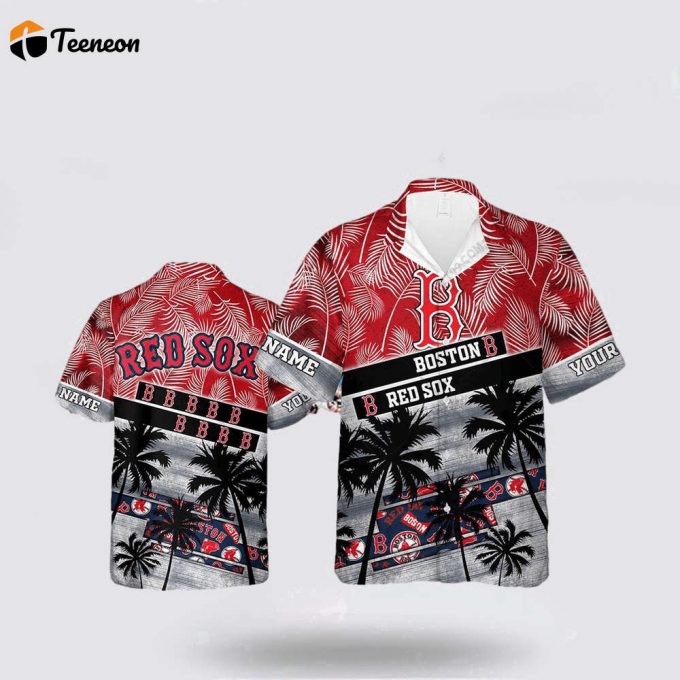 Customized Mlb Boston Red Sox Hawaiian Shirt Palm Tree For Fan Mlb 1