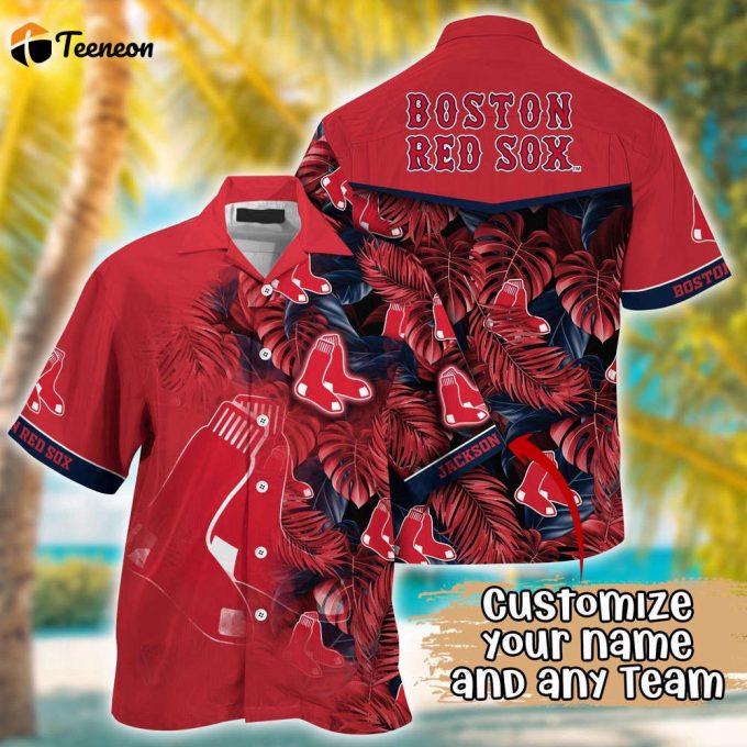 Customized Mlb Boston Red Sox Hawaiian Shirt Radiant Rhythms For Fans 1