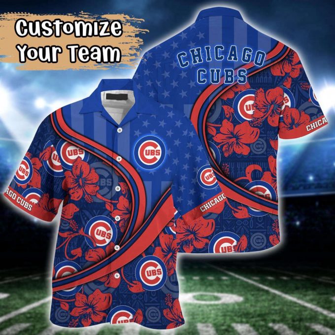 Customized Mlb Chicago Cubs Hawaiian Shirt Harmony Hues For Fans 2