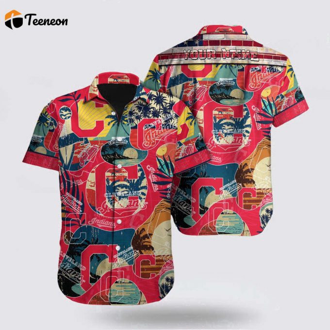 Customized Mlb Cleveland Indians Hawaiian Shirt Transform The Beach For Fan Mlb 1