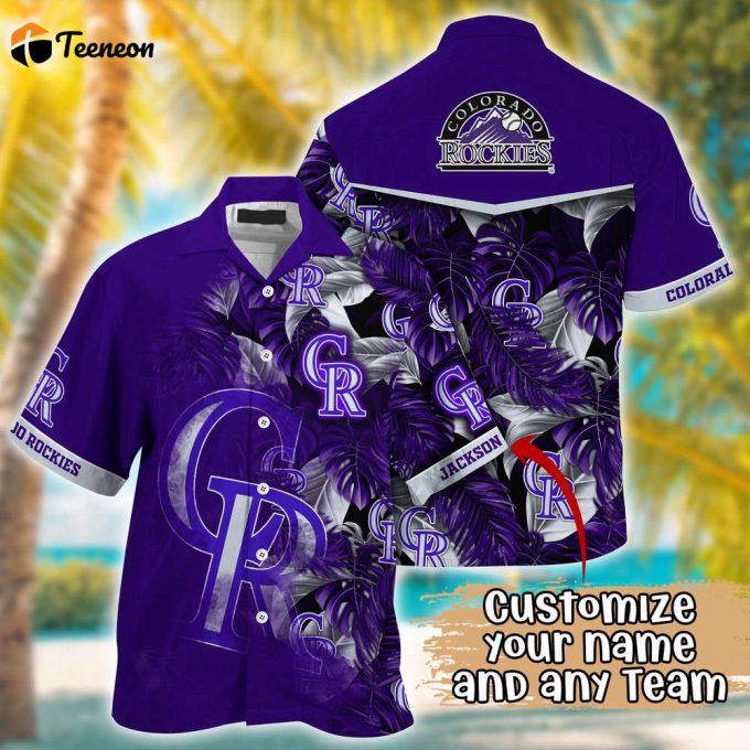 Customized Mlb Colorado Rockies Hawaiian Shirt Radiant Rhythms For Fans 1