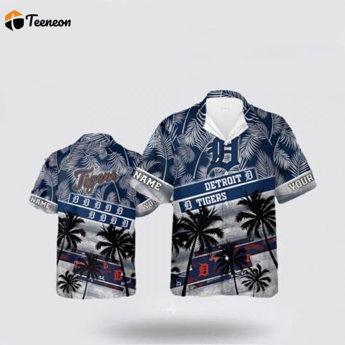 Customized Mlb Detroit Tigers Hawaiian Shirt Palm Tree For Fan Mlb 1