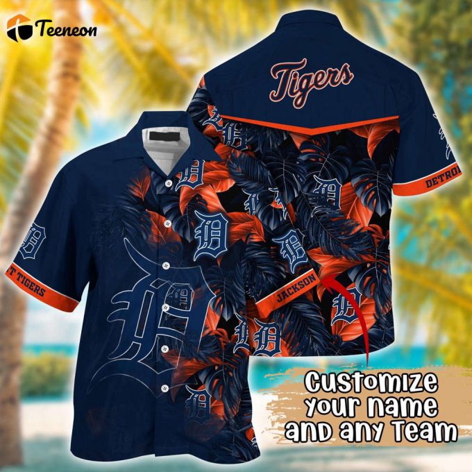 Customized Mlb Detroit Tigers Hawaiian Shirt Radiant Rhythms For Fans 1