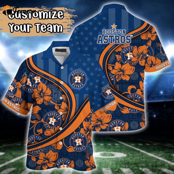 Customized Mlb Houston Astros Hawaiian Shirt Harmony Hues For Fans 1