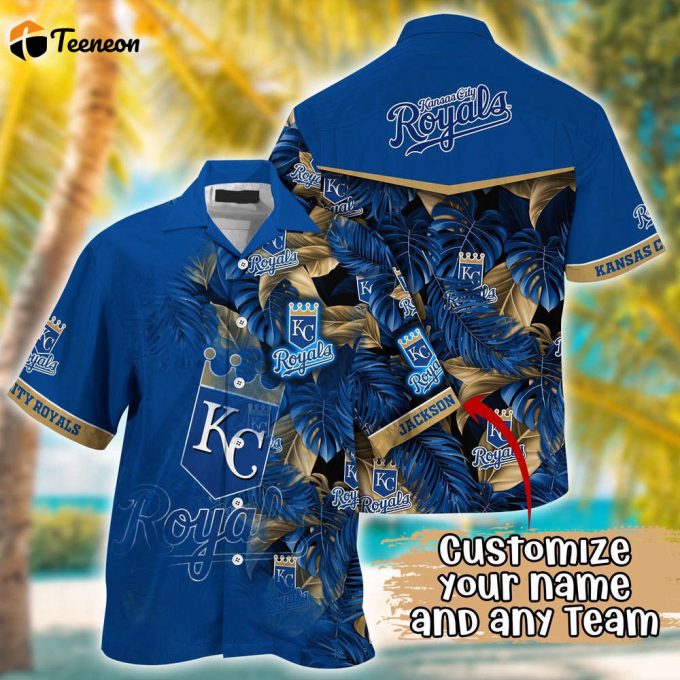 Customized Mlb Kansas City Royals Hawaiian Shirt Radiant Rhythms For Fans 1