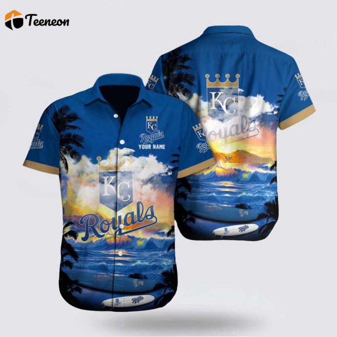 Customized Mlb Kansas City Royals Hawaiian Shirt Surfing In Style For Fan Mlb 1