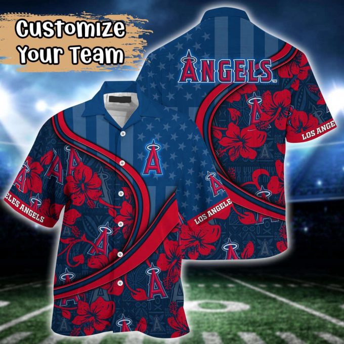 Customized Mlb Los Angeles Angels Hawaiian Shirt Harmony Hues For Fans 2