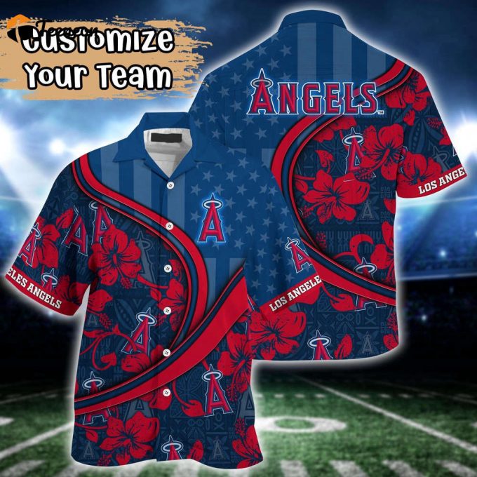 Customized Mlb Los Angeles Angels Hawaiian Shirt Harmony Hues For Fans 1