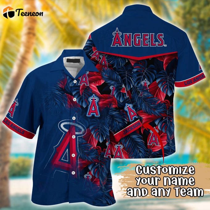 Customized Mlb Los Angeles Angels Hawaiian Shirt Radiant Rhythms For Fans 1