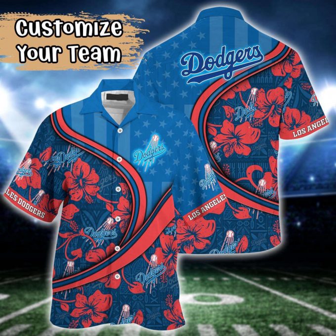 Customized Mlb Los Angeles Dodgers Hawaiian Shirt Harmony Hues For Fans 2