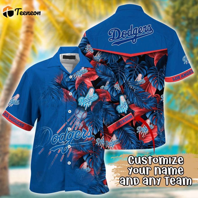 Customized Mlb Los Angeles Dodgers Hawaiian Shirt Radiant Rhythms For Fans 1