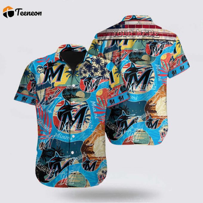 Customized Mlb Miami Marlins Hawaiian Shirt Let Your Imagination Soar For Fan Mlb 1