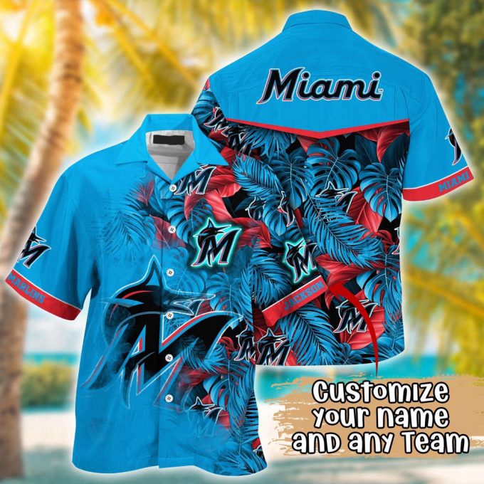 Customized Mlb Miami Marlins Hawaiian Shirt Radiant Rhythms For Fans 2