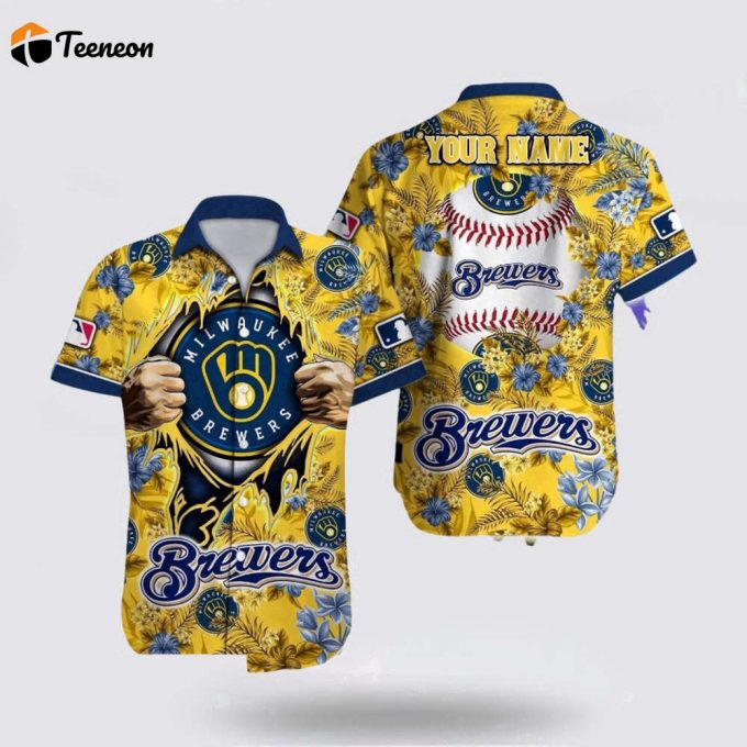 Customized Mlb Milwaukee Brewers Hawaiian Shirt Explore Ocean Vibes For Fan Mlb 1