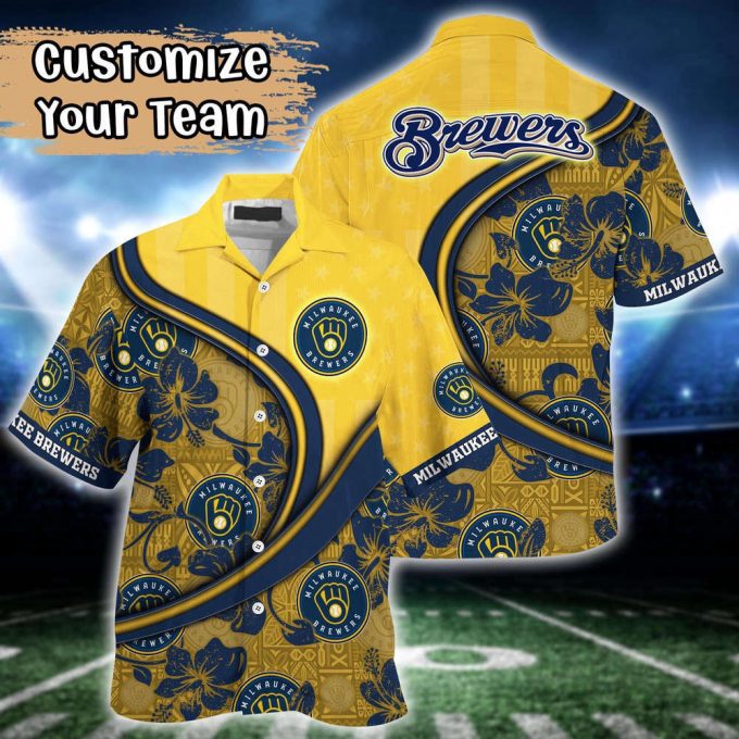 Customized Mlb Milwaukee Brewers Hawaiian Shirt Harmony Hues For Fans 2