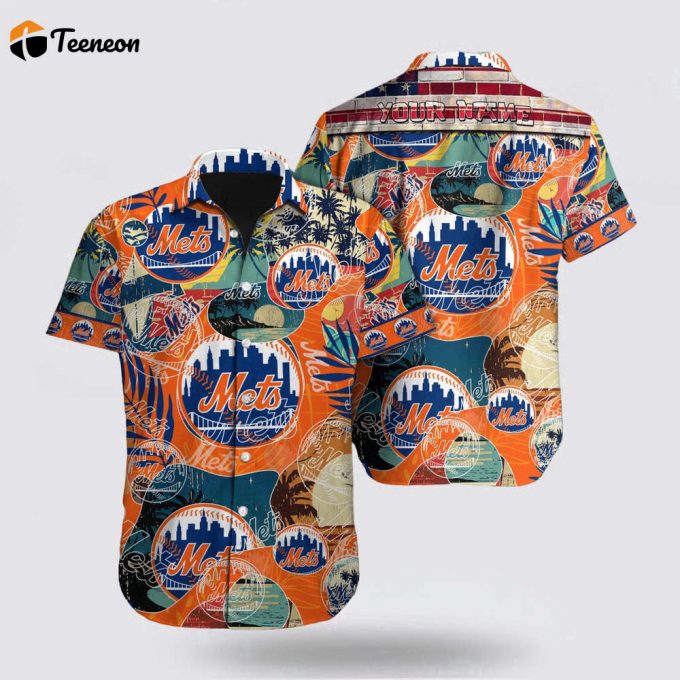 Customized Mlb New York Mets Hawaiian Shirt Dive Into Tropical Style For Fan Mlb 1