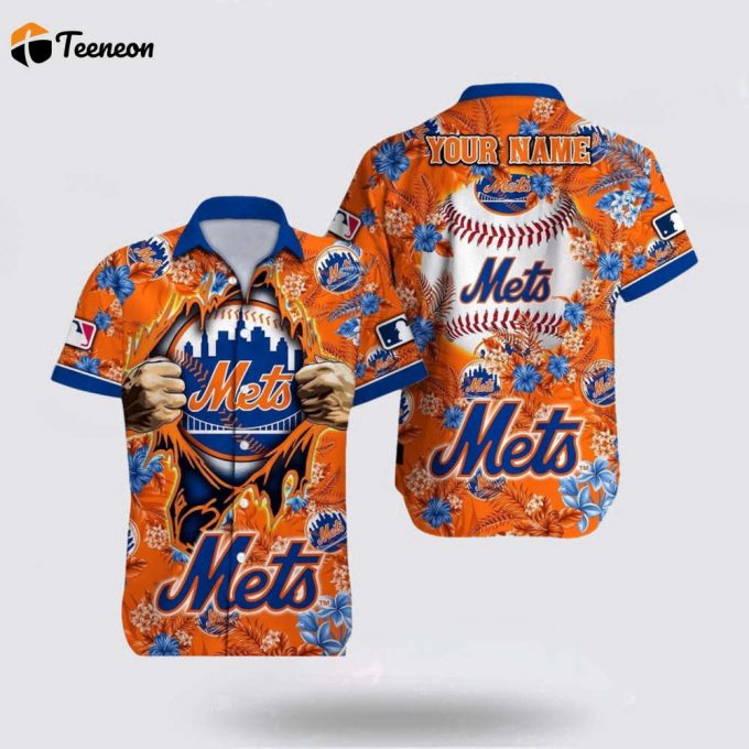 Customized Mlb New York Mets Hawaiian Shirt Let Your Imagination Soarfor Fan Mlb 1