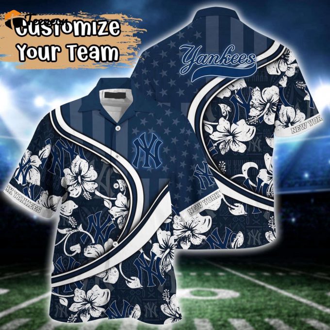 Customized Mlb New York Yankees Hawaiian Shirt Harmony Hues For Fans 1