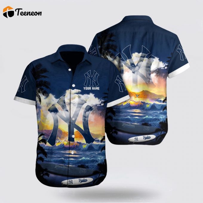 Customized Mlb New York Yankees Hawaiian Shirt Perfect Fusion Baseball For Fan Mlb 1