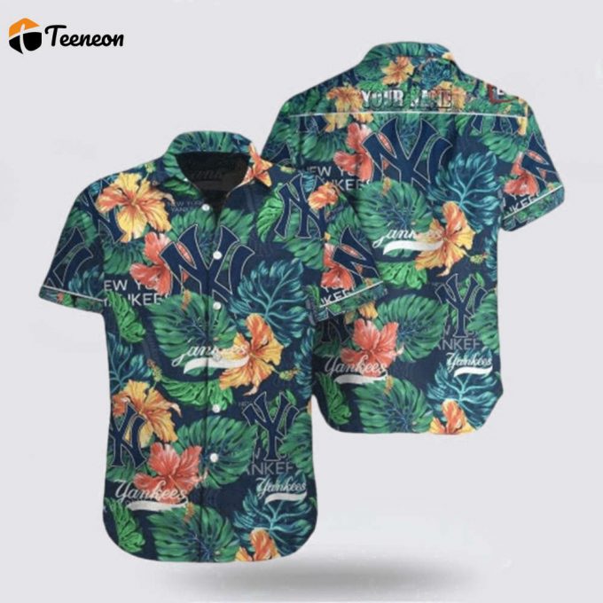 Customized Mlb Newyork Yankees Hawaiian Shirt Perfect Fusion Baseball For Fan Mlb 1