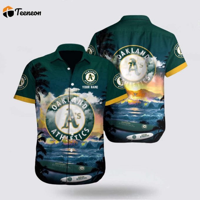 Customized Mlb Oakland Athletics Hawaiian Shirt Explore Ocean Vibes For Fan Mlb 1