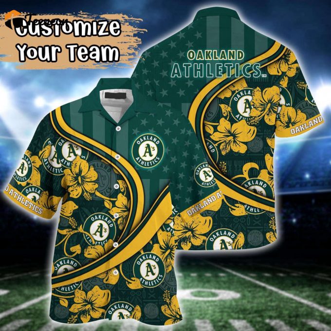 Customized Mlb Oakland Athletics Hawaiian Shirt Harmony Hues For Fans 1