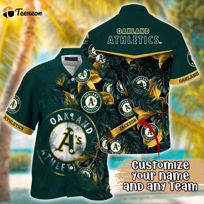 Customized Mlb Oakland Athletics Hawaiian Shirt Radiant Rhythms For Fans 1