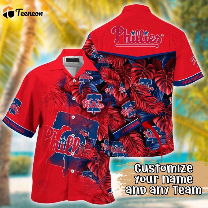 Customized Mlb Philadelphia Phillies Hawaiian Shirt Radiant Rhythms For Fans 1