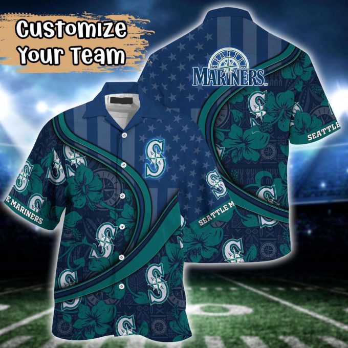 Customized Mlb Seattle Mariners Hawaiian Shirt Harmony Hues For Fans 2