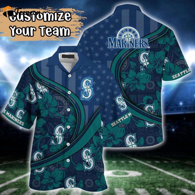 Customized Mlb Seattle Mariners Hawaiian Shirt Harmony Hues For Fans 1