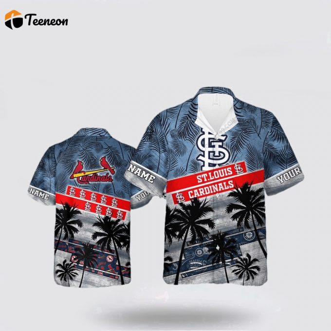 Customized Mlb St Louis Cardinals Hawaiian Shirt Palm Tree Style For Fan Mlb 1