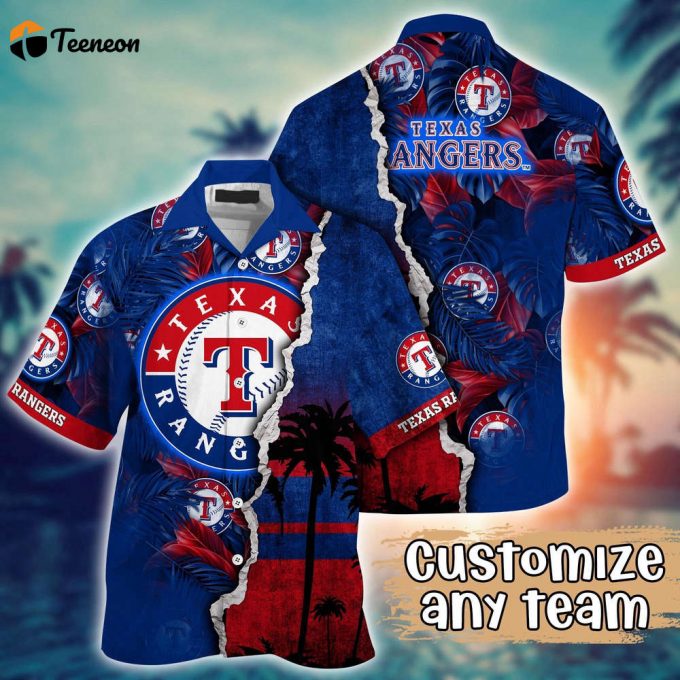 Customized Mlb Texas Rangers Hawaiian Shirt Champion Chic Couture For Fans 1